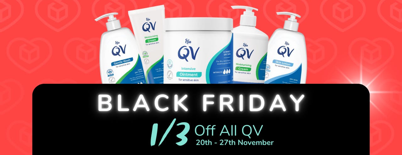 White text on black background saying: 'Black Friday Sale, up to 1/3 off QV at medino.com'